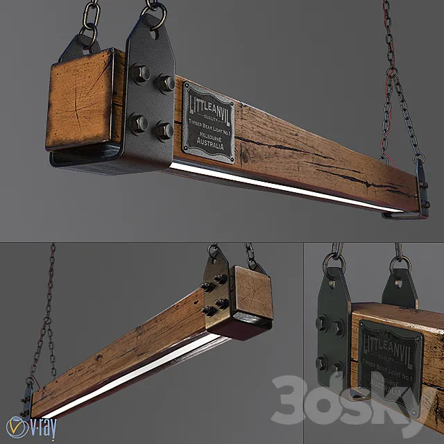 Wood Beam LED Pendant Light No.1 Free Download