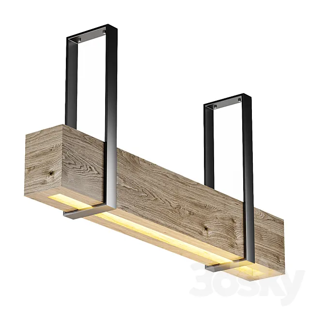 Wood Beam Lighting 3D Model