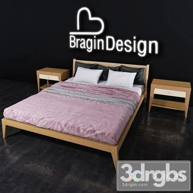 Wood Bed Bragin Design 3D Model Free