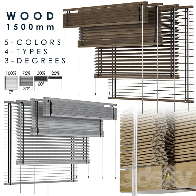 Wood Blind 1500mm 3DModel