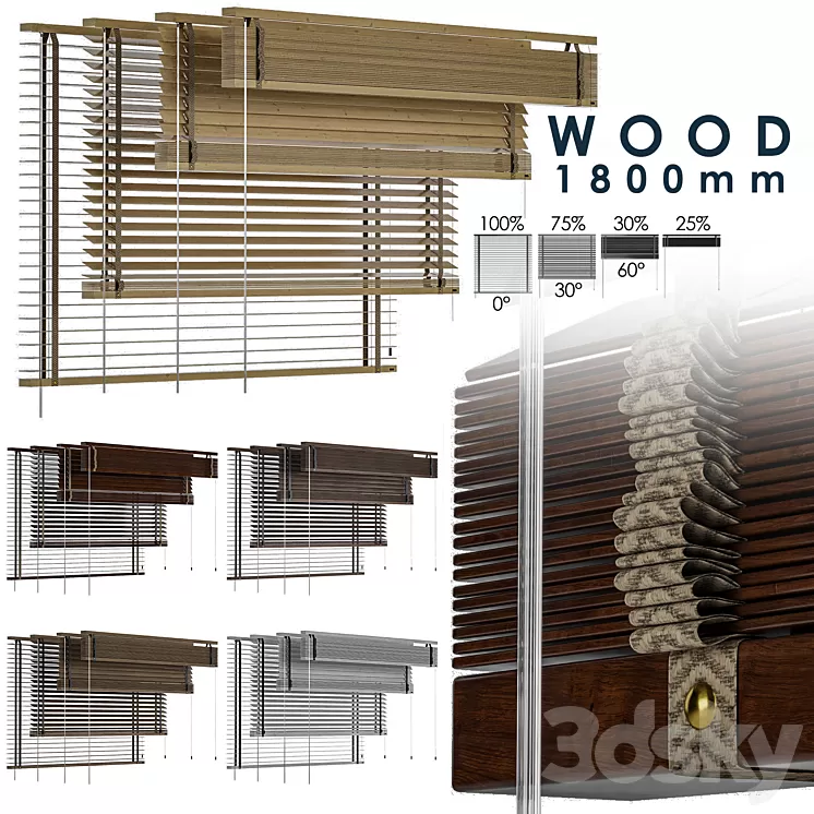 Wood Blind 1800 in 45mm 3D Model Free