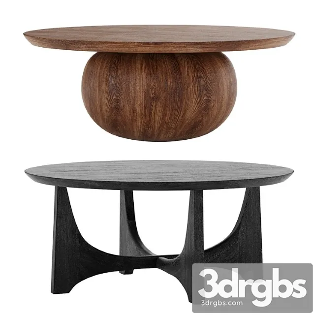 Wood coffee table west elm 2 3D Model Free