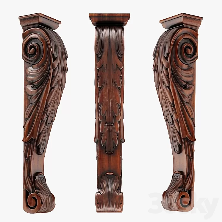 Wood Corbel-14 3D Model Free