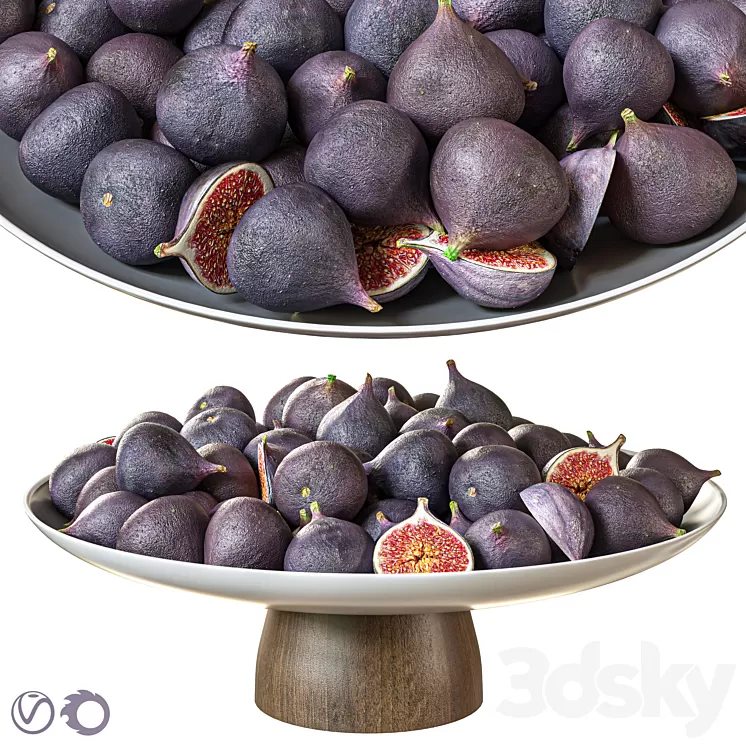 wood fig dish 3D Model Free