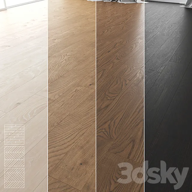 Wood Floor Set 01 3D Model