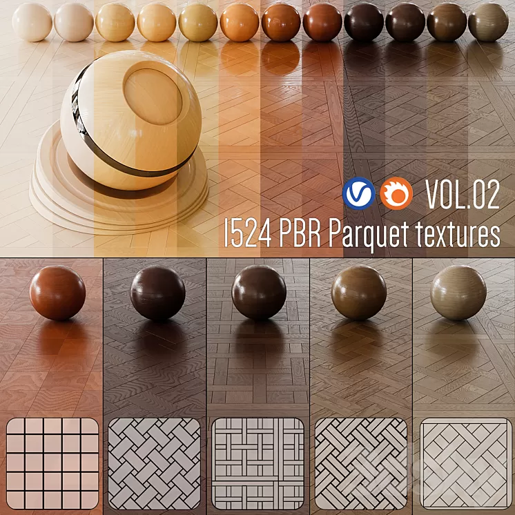 Wood Floor Set 02 3D Model