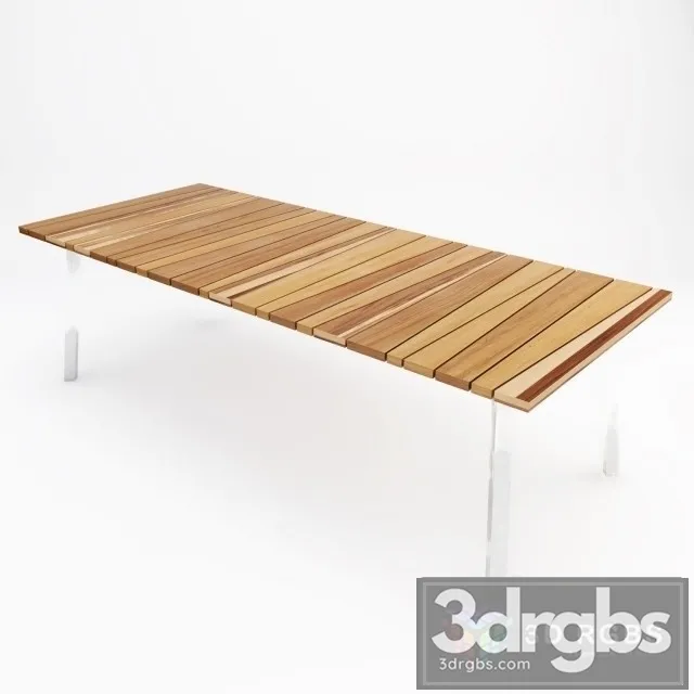 Wood Floor Table 2 3D Model Free