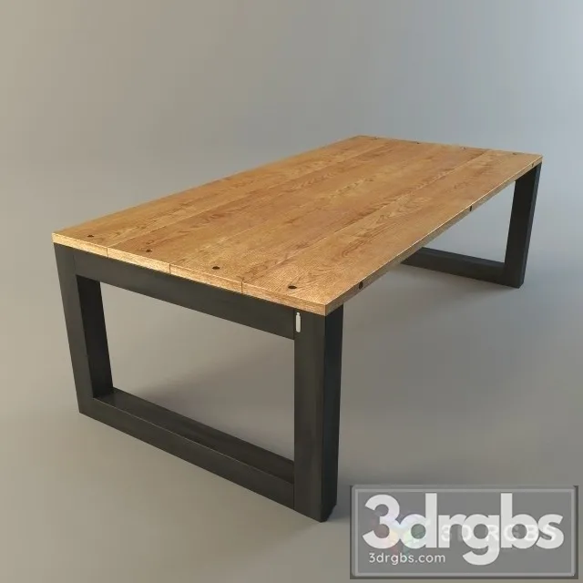 Wood Floor Table 3D Model Free