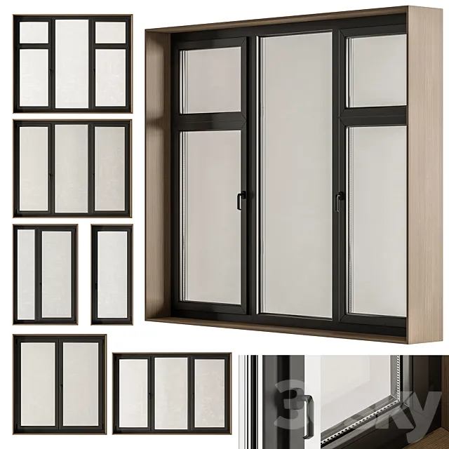 Wood Frame - Windows Set 23 3D Model