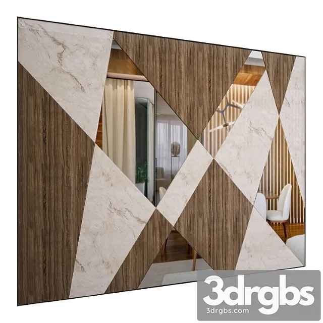 Wood & marble wall decor 3D Model Free