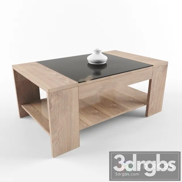 Wood Moderm Minimlism Table 3D Model Free