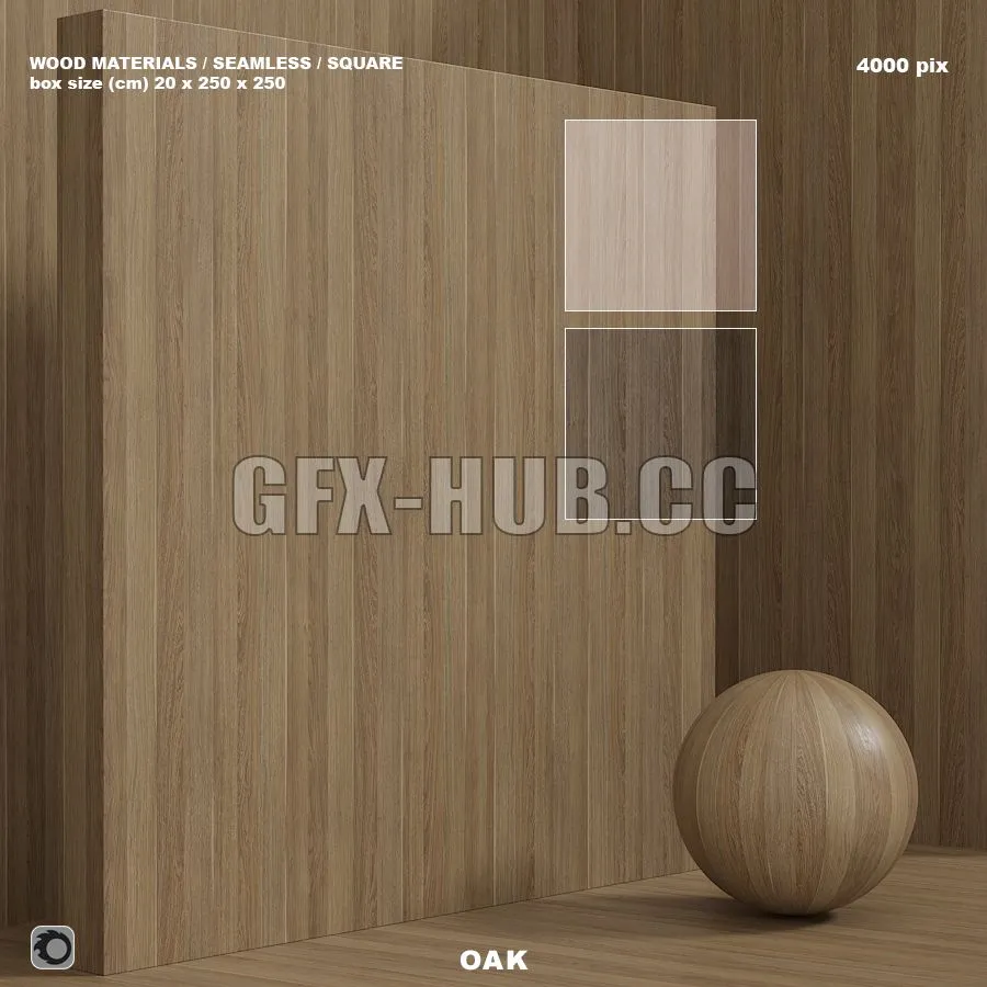 Wood Oak Material Seamless Set 87 3D Model