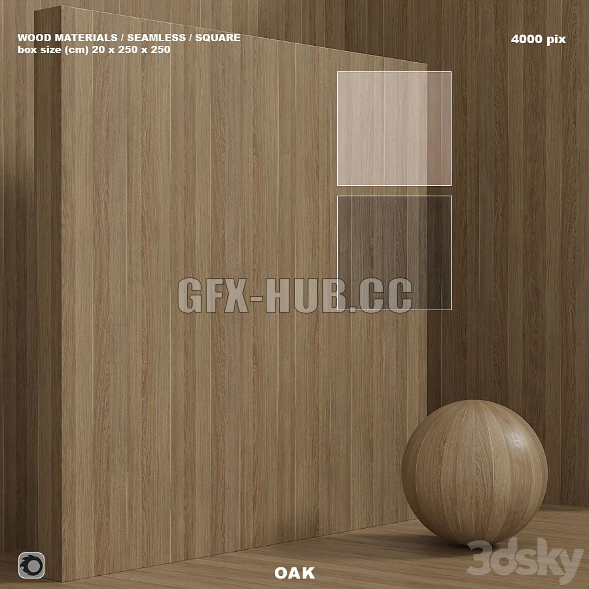 Wood oak material (seamless) - set 87 3D Model