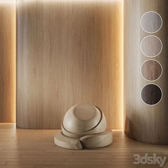 Wood Oak set (seamless) laminate Parquet 05 3D Model