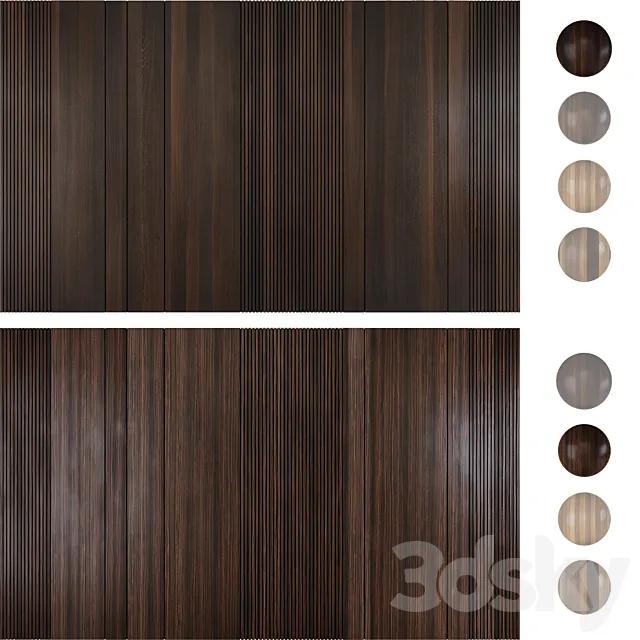 Wood panel set 1 3DModel