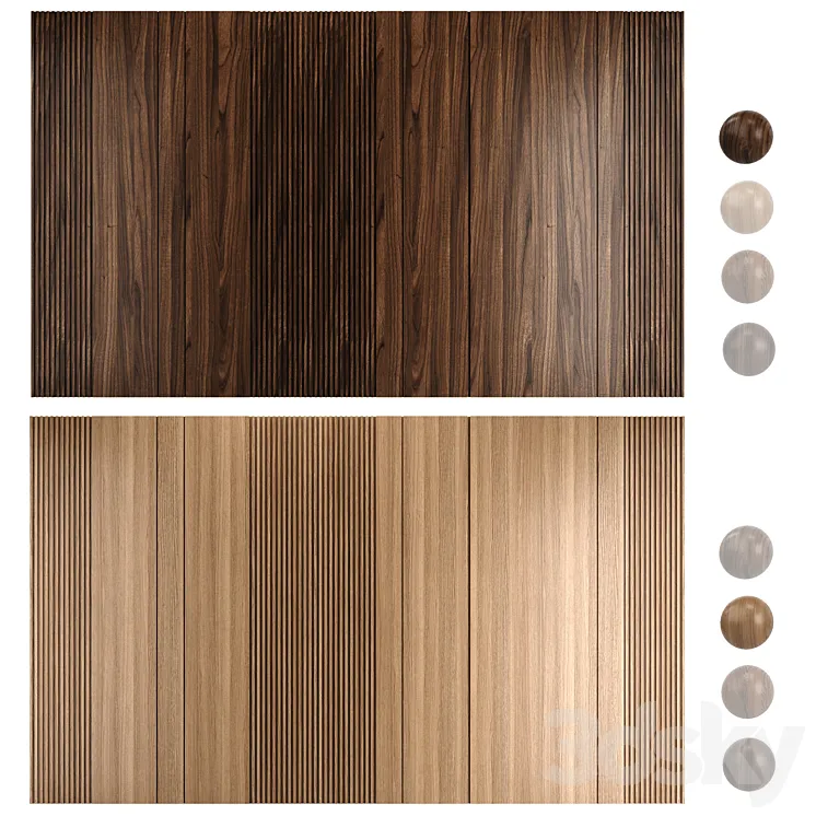 Wood panel set 2 3D Model Free
