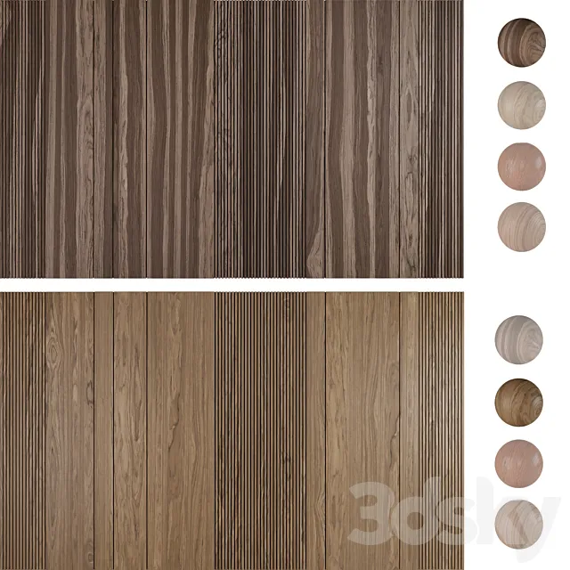 Wood panel set 3 3D Model