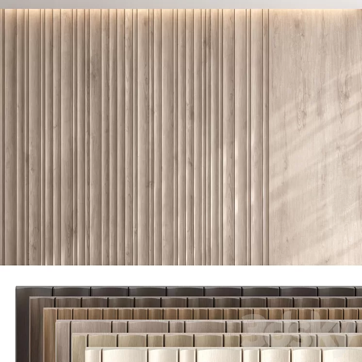 Wood panel set v07 3D Model