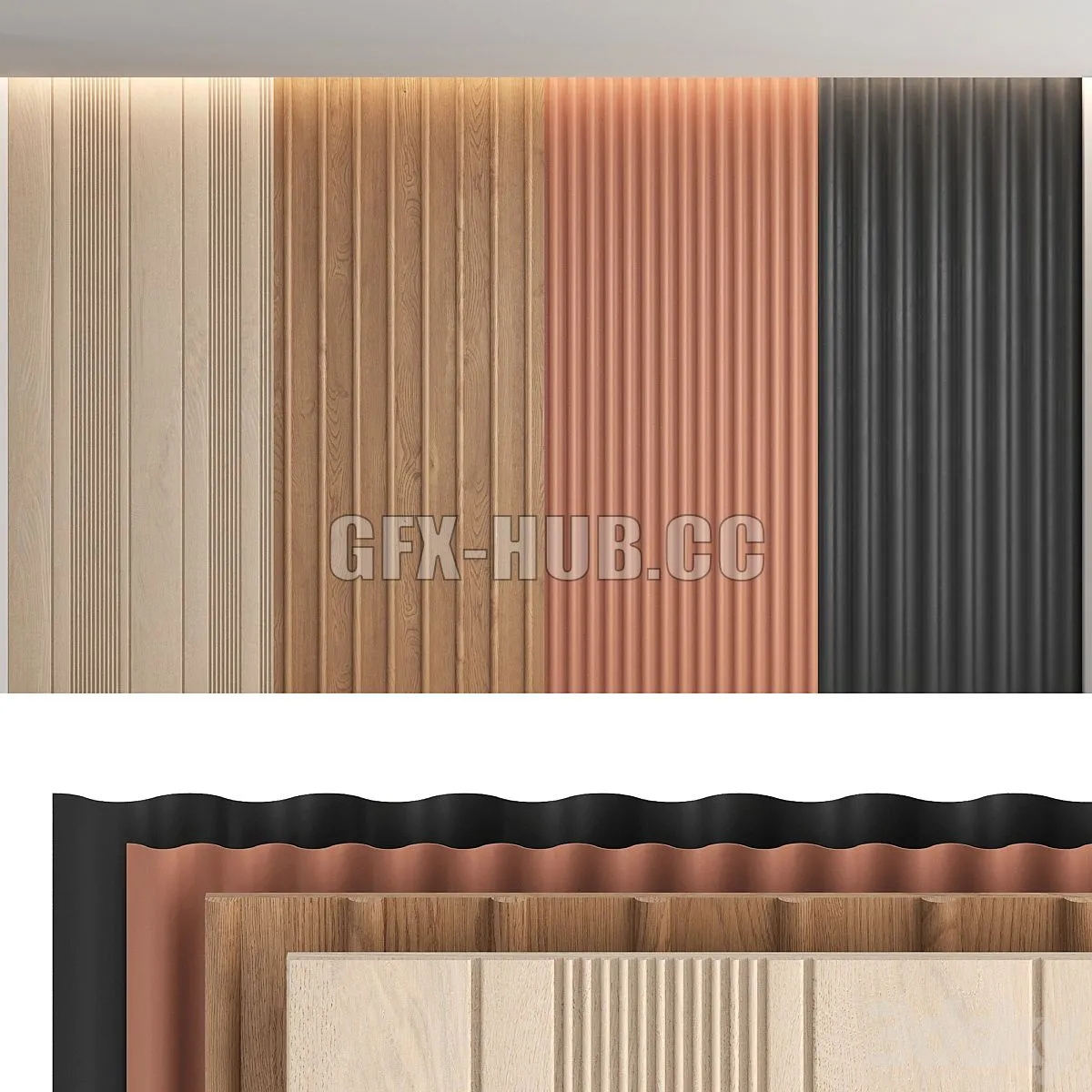 Wood panels_set3 3D Model