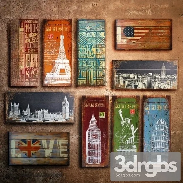 Wood Poster 12 3D Model Free