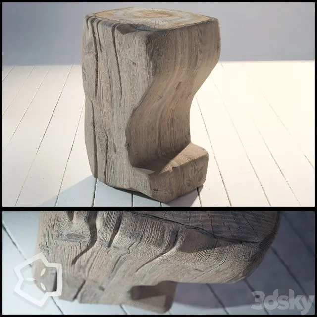 Wood pouf by me 3D Model