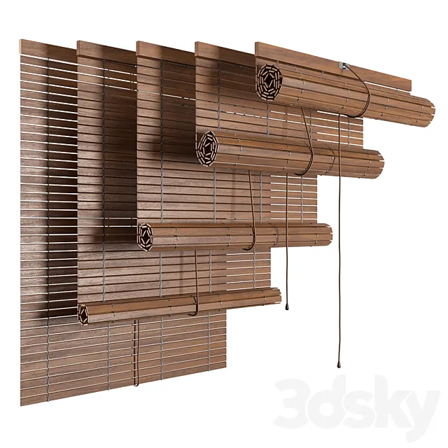 Wood roller blind 3DModel