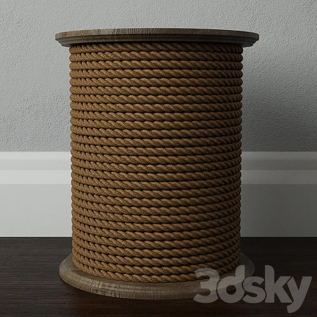 Wood Rope Table 3D Model
