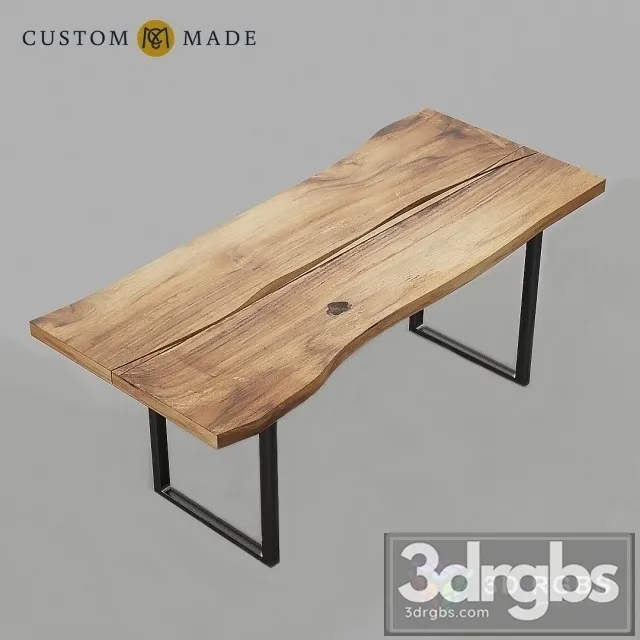 Wood Rustic Table 3D Model Free