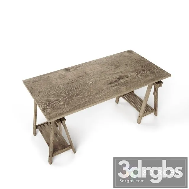 Wood Scand Table 3D Model Free