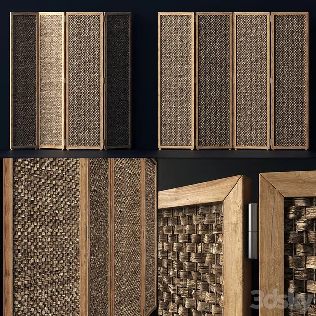 Wood screen decor n1 Wooden screen 3D Model