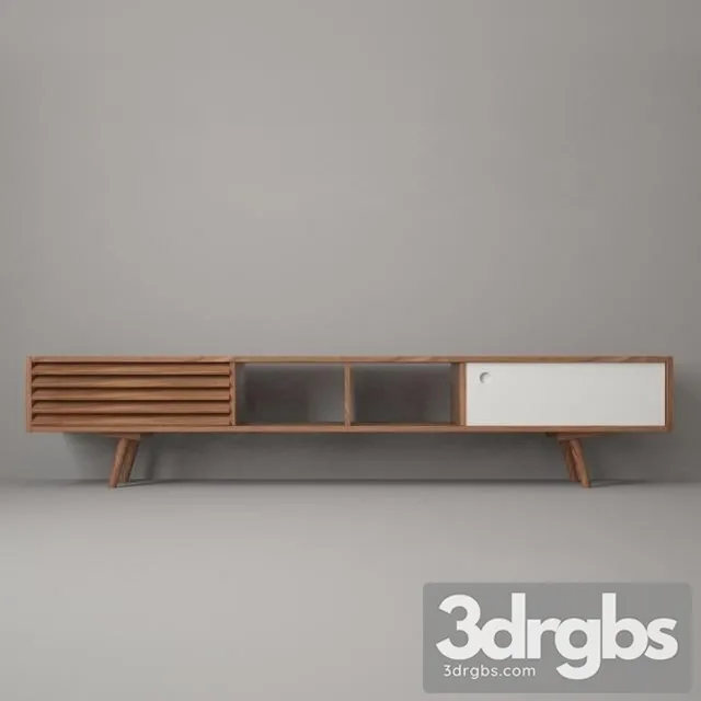 Wood Sideboard 1 3D Model Free