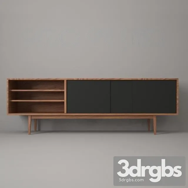 Wood Sideboard 2 3D Model Free