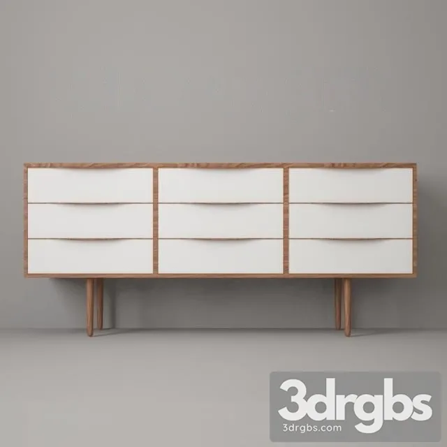 Wood Sideboard 3 3D Model Free