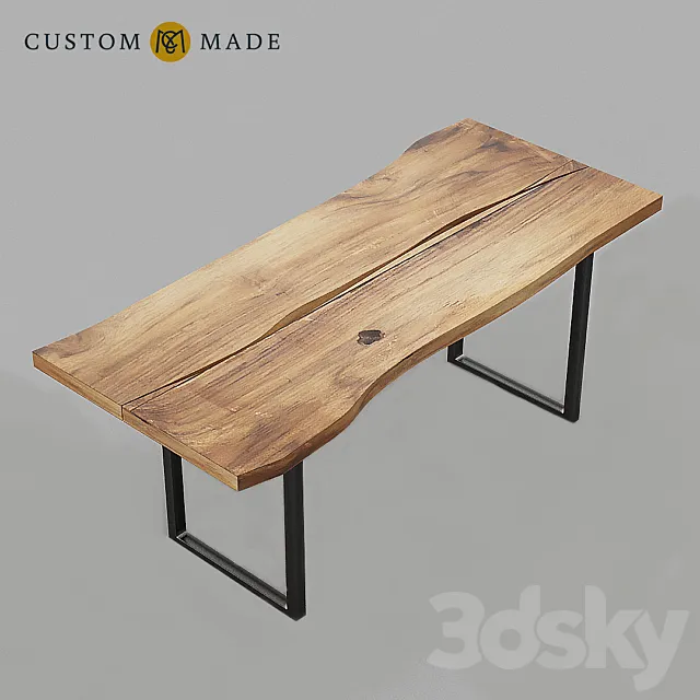 Wood Slab Table 3DModel