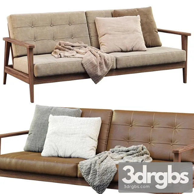 Wood Sofa 5 3D Model Free