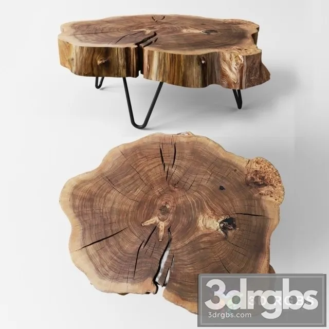 Wood Stolik Table 3D Model Free