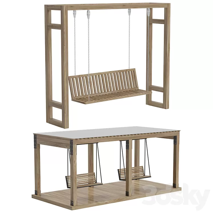 Wood swing 3D Model