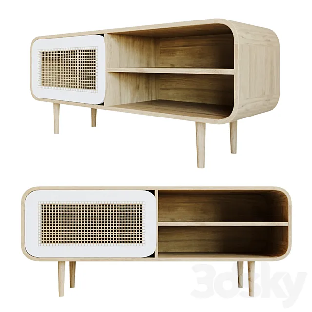 Wood TV Stand - Gerald Ge005m33 3D Model