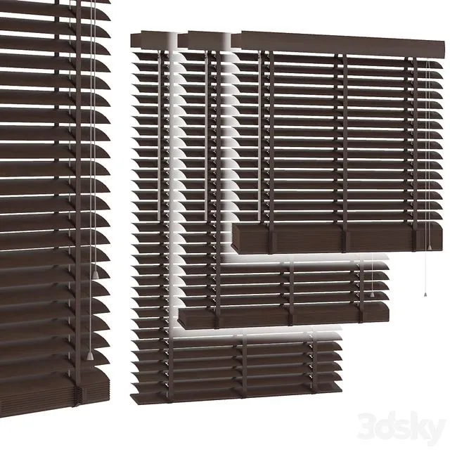 Wood Venetian Blind 01 3D Model
