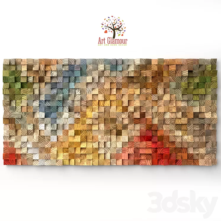 Wood wall art 3D Model