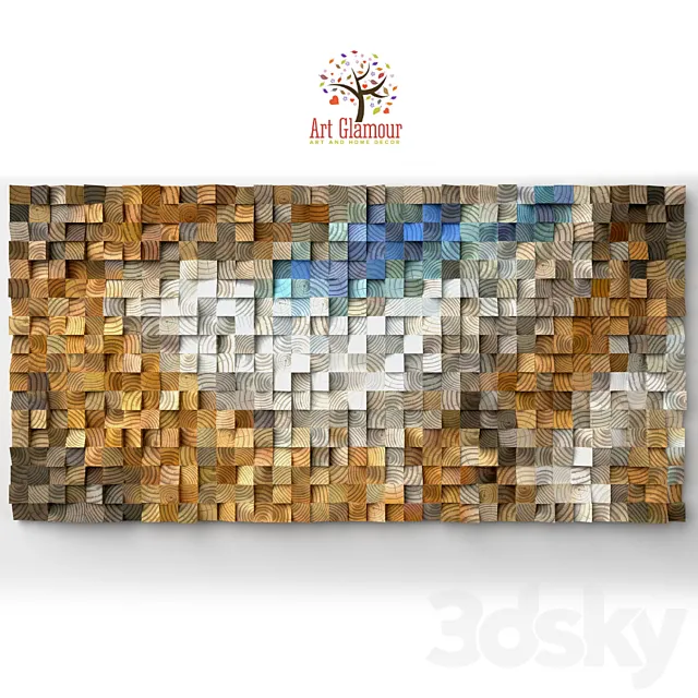 Wood wall art "Fighting River" 3D Model