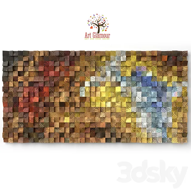 Wood wall art "The Northern Lights" 3D Model