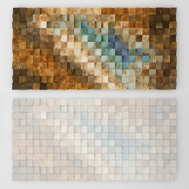 Wood wall mosaic - Art Glamour 3D Model
