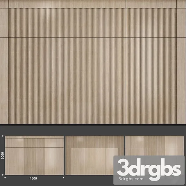 Wood wall panel 1 3D Model Free