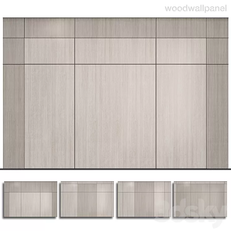 Wood wall panel 2 3D Model