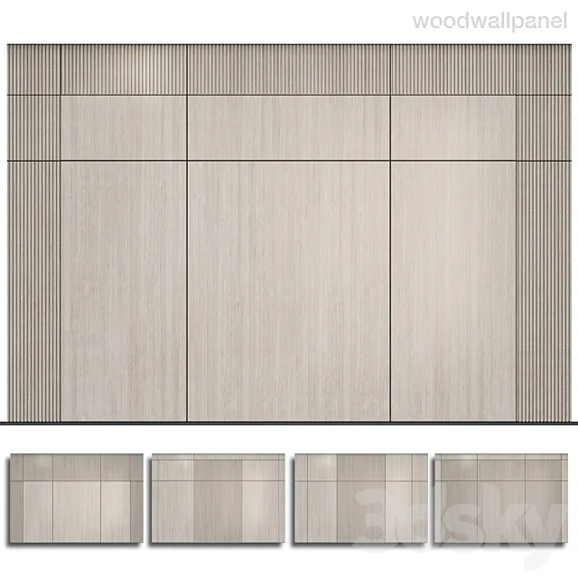 Wood wall panel 2 3DModel