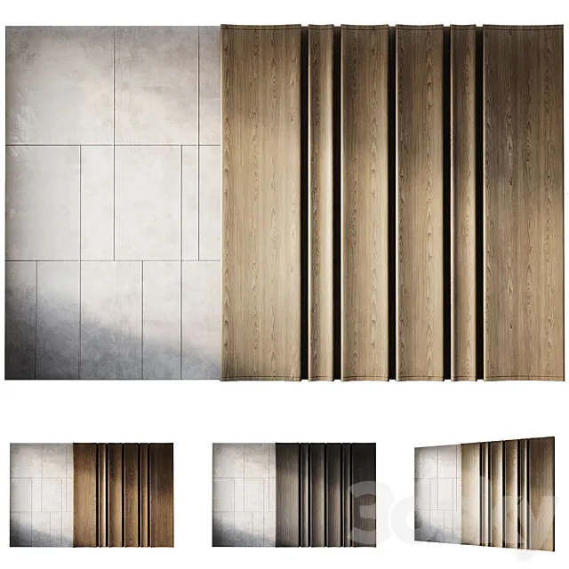 Wood Wall Panels 3 3D Model