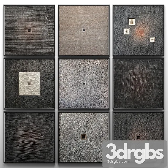 Wood wall sculpture wall decor picture set luxury mural luxury decor eco design natural materials scandinavian style modern abstraction carving wooden 3D Model Free