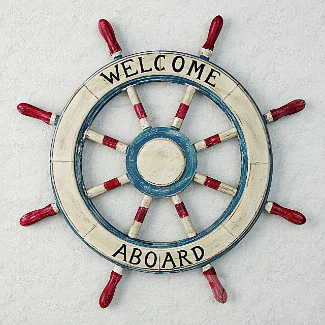 Wood Wheel Wall Decor 3D Model