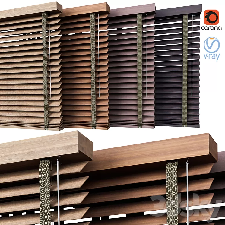 WOOD_Venetian_Blind_vol01 3D Model Free